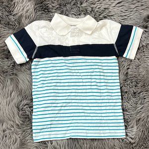 Simply Styled Boy's T-Shirt | White & Blue Stripes | Size S (8)